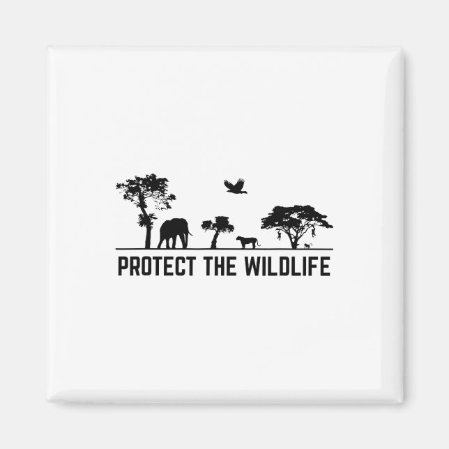 Aimant Protéger la faune Safari Conservation des animaux  (Devant)