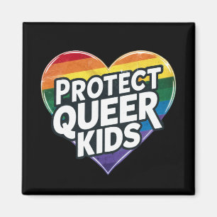 Aimant  Protéger les enfants queer  Cœur arc-en-ciel  Fie