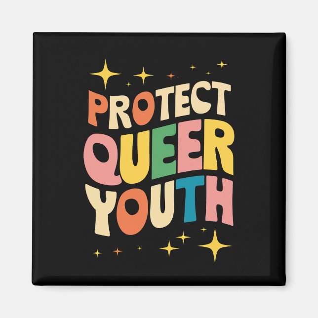 Aimant Protéger les jeunes queer Protéger les enfants tra (Devant)
