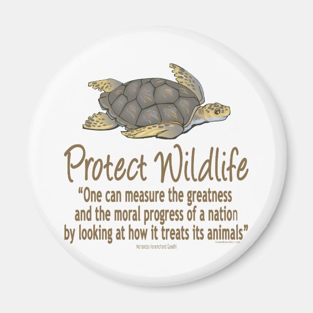 Aimant Protéger les tortues de mer (Devant)