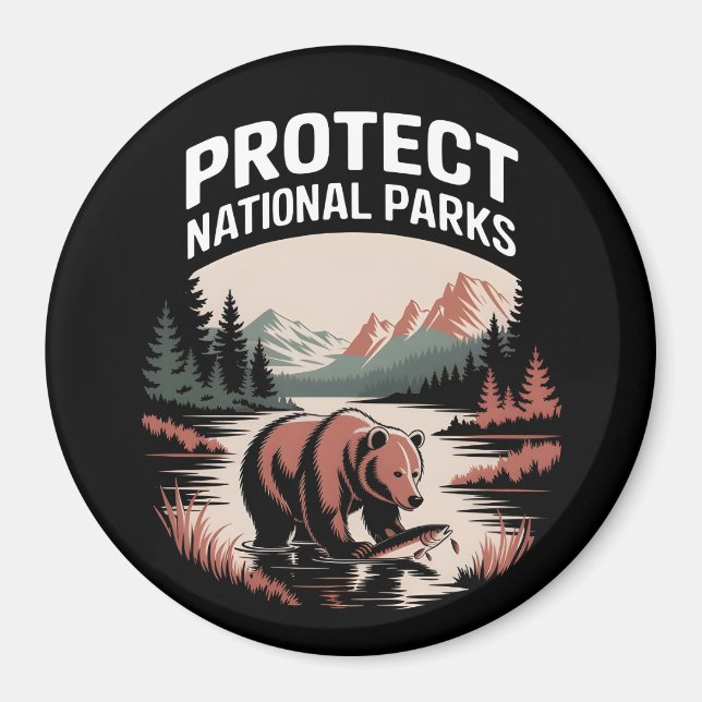 Aimant Protéger nos parcs nationaux (Devant)