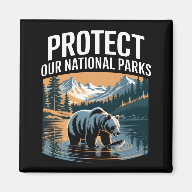 Aimant Protéger nos parcs nationaux (Devant)