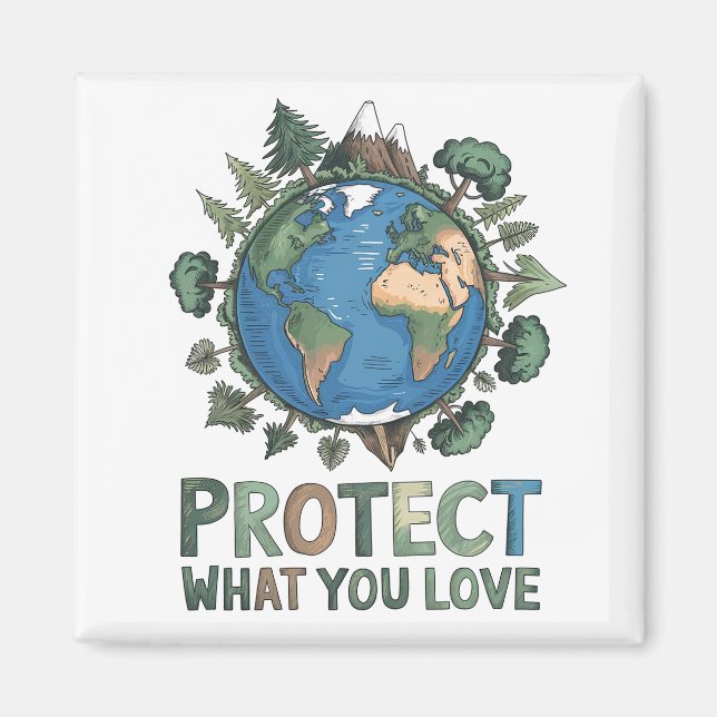 Aimant Protégez ce que vous aimez" Conception De l'enviro (Devant)