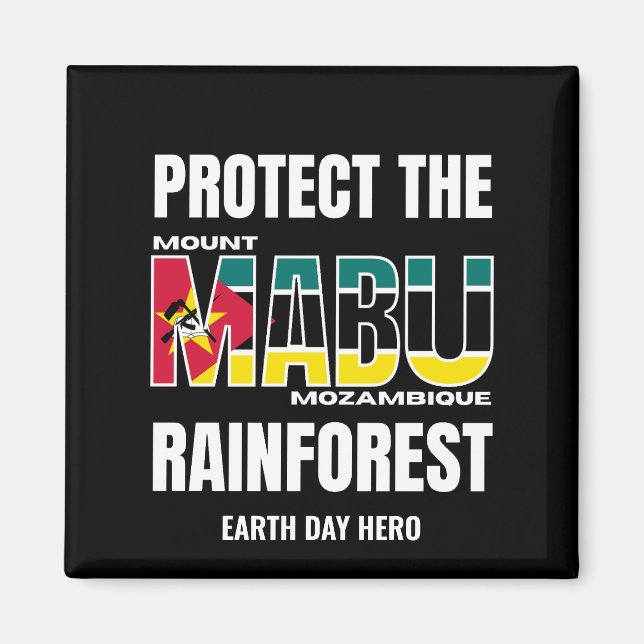 Aimant Protégez la forêt tropicale du Mont Mabu Drapeau d (Devant)