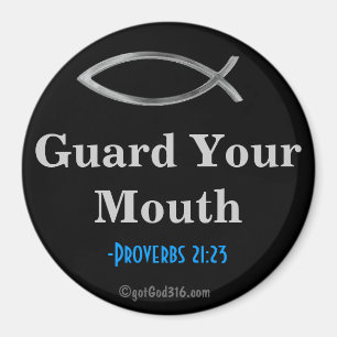 Aimant Protégez votre bouche gotGod316.com Écriture