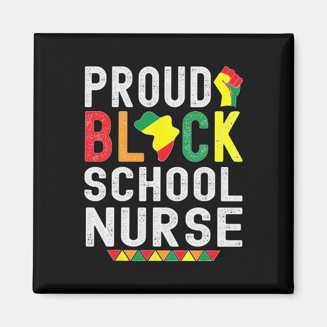 Aimant Proud Black School Nurse Black History Month For A (Devant)