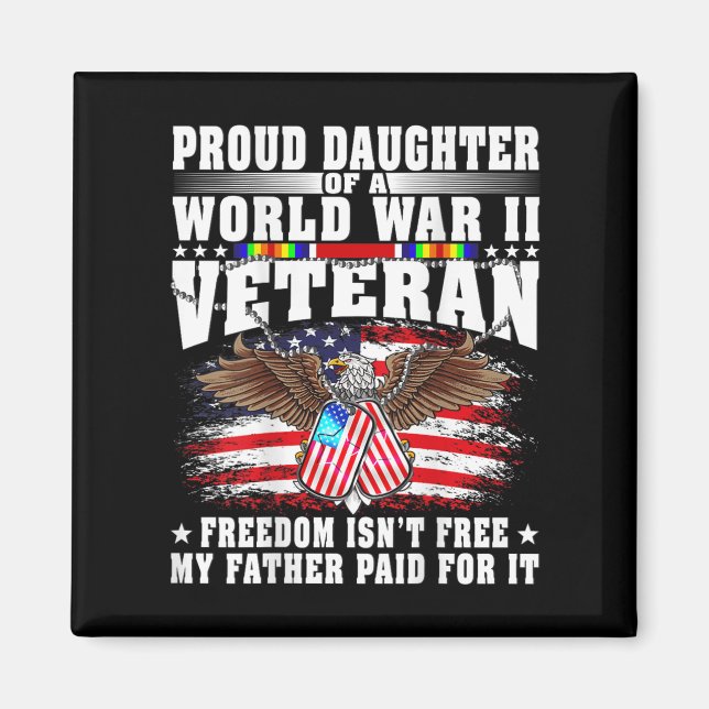 Aimant Proud Daughter Of World War 2 Veteran Military Vet (Devant)