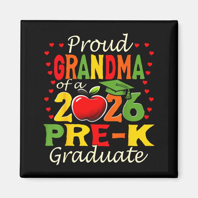 Aimant Proud grandma of 2026 pre-k graduate mothers day (Devant)