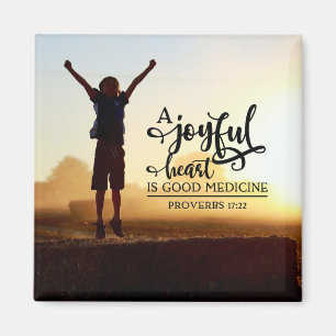 Aimant Proverbes 17:22 Un coeur joyeux est une bonne méde