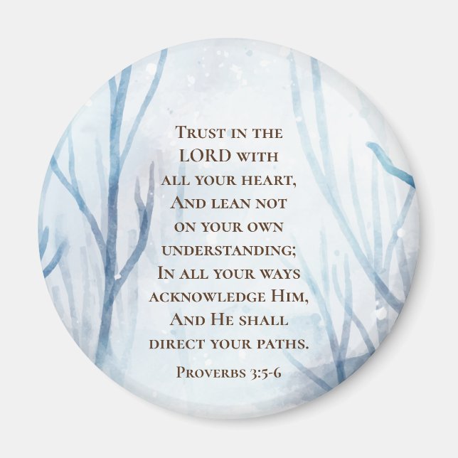 Aimant Proverbes 3:5-6 Faites confiance au Seigneur avec  (Devant)