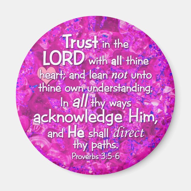Aimant Proverbes 3:5-6 KJV Confiance dans le Seigneur (Devant)