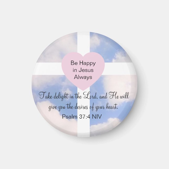 Aimant Psalm Bible Verse Delight in the Lord Blue Sky  (Devant)