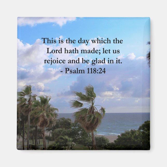 AIMANT PSALM TROPICAL 118:24 OCÉAN ET PALMIERS (Devant)