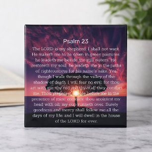 Aimant Psaume 23 Verset Biblique Coucher de Soleil Arbre