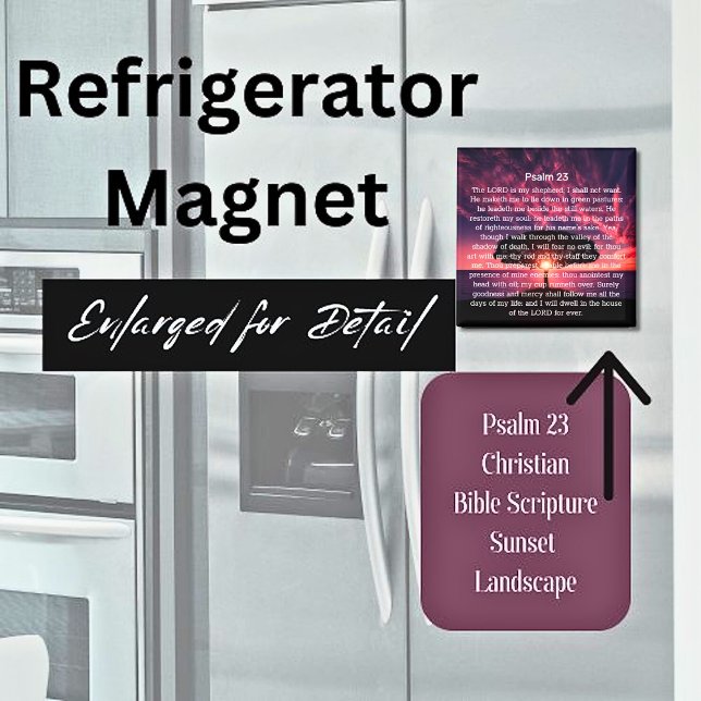 Aimant Psaume 23 Verset Biblique Coucher de Soleil Arbre (Créateur téléchargé)
