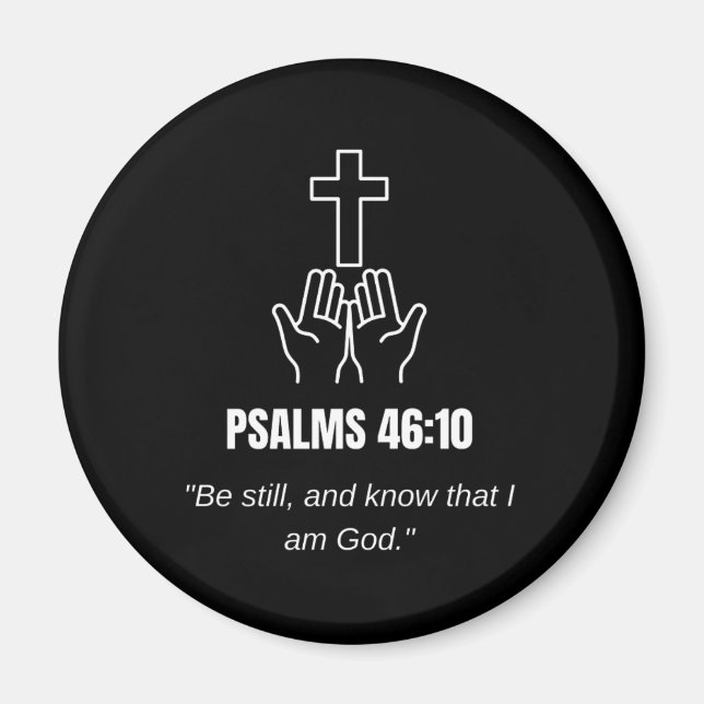 Aimant Psaume 46:10 KJV Verset biblique Écriture Minimali (Devant)
