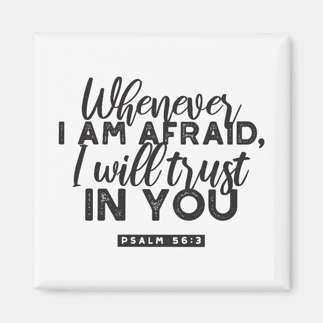 Aimant Psaume 56:3 Bible Verse Art "Je ferai confiance en (Devant)
