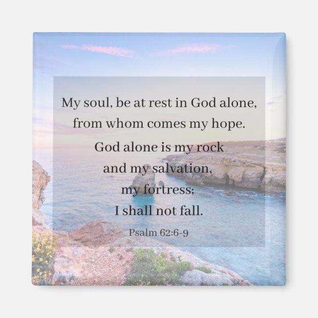 Aimant Psaume 62:6 2 pouces (Devant)