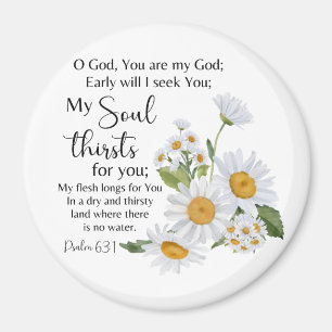 Aimant Psaume 63:1 Écriture Bible Chamomile Fleurs