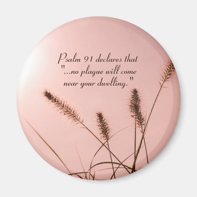 Aimant Psaume 91 Aucune peste ne viendra près de votre lo (Devant)