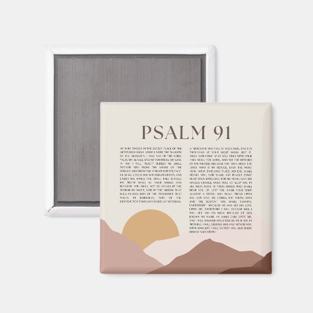 Aimant Psaume 91 NKJV Bible Verse (Recto/Verso)