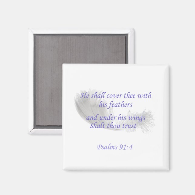 Aimant Psaumes 91:4 Il te couvrira de ses plumes (Recto/Verso)