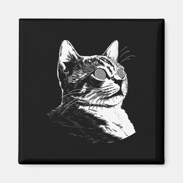Aimant Psychedelic Cat Festival Edm Trippy Illusion Kitty (Devant)
