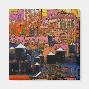 Aimant Psychedelic NYC: NYC Water Towers in Winter #9