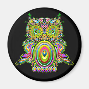 Aimant psychédélique de Popart de hibou