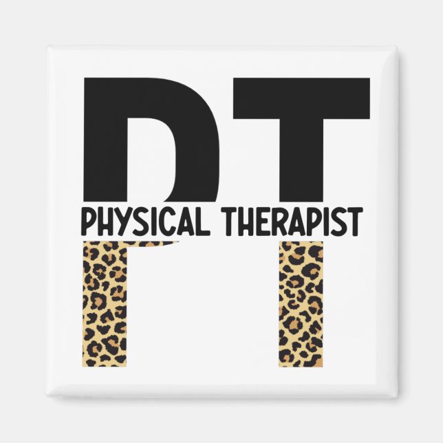 Aimant PT physiothérapeute Cheetah Imprimer PT Cadeaux Gr (Devant)