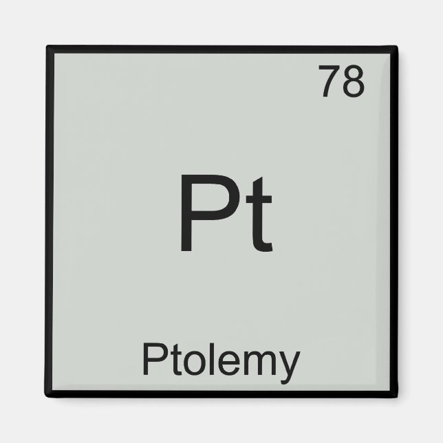 Aimant Pt - Ptolemy Funny Chimie Élément Symbole Tee (Devant)