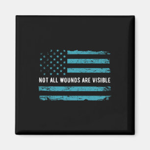 Aimant Ptsd Nous Sensibiliser Drapeau En Couleur Turquois