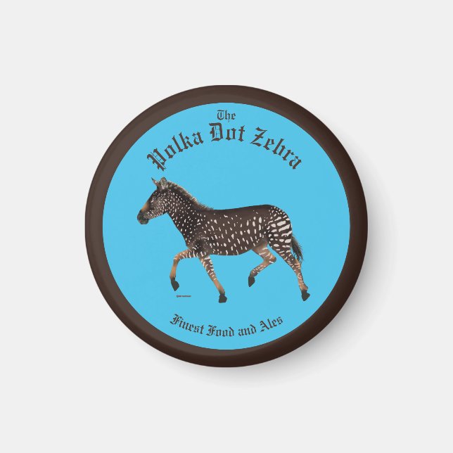 Aimant Pub anglais Polka Dot Zebra (Devant)