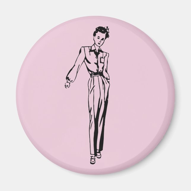 Aimant Publicité féminine dames aux échecs de 1942 (Devant)