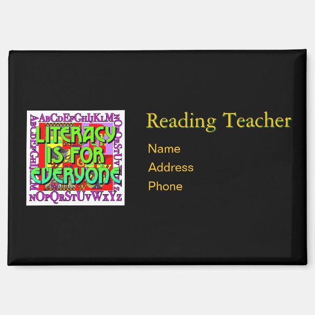 Aimant Publicité Lecture L'alphabétisation des enseignant (Recto)