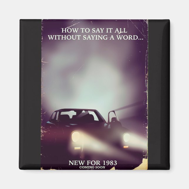 Aimant publicité pour voiture des années 80 (Devant)