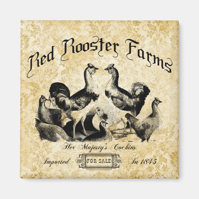 Aimant Publicité vintage sur la ferme de volaille (Devant)