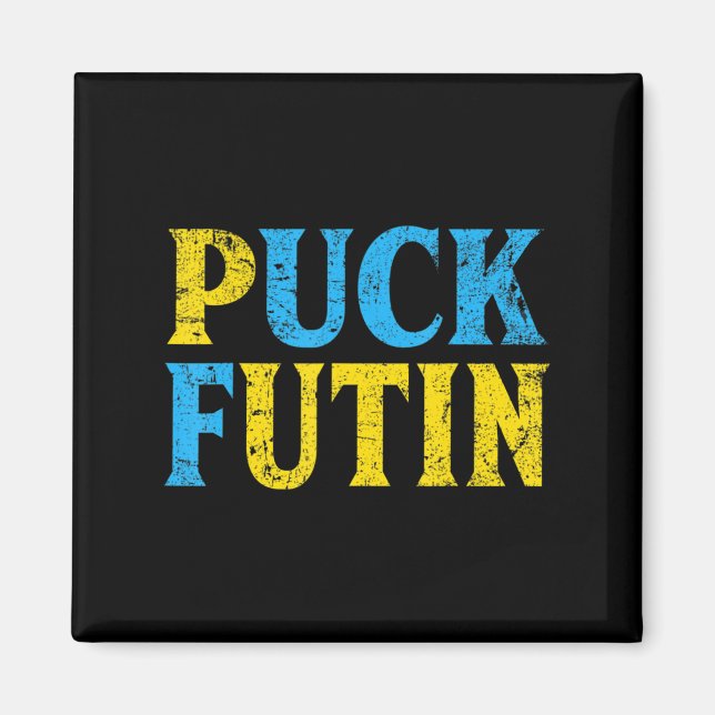 Aimant Puck Foutine Avec L'Ukraine Puck Foutine Stand Ukr (Devant)