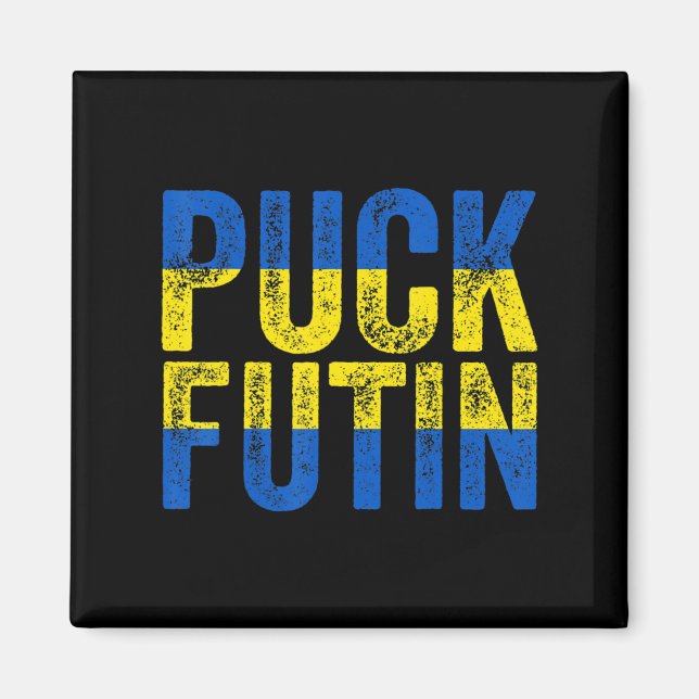 Aimant Puck Foutine Mème Je Suis Aux Côtés De L'Ukraine A (Devant)