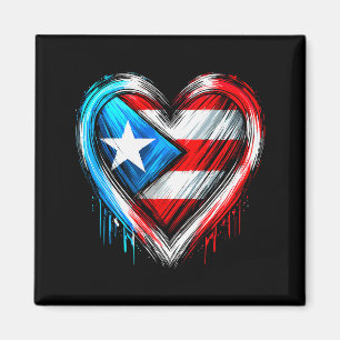 Aimant Puerto Rico Cœur Drapeau Porto-Ricain