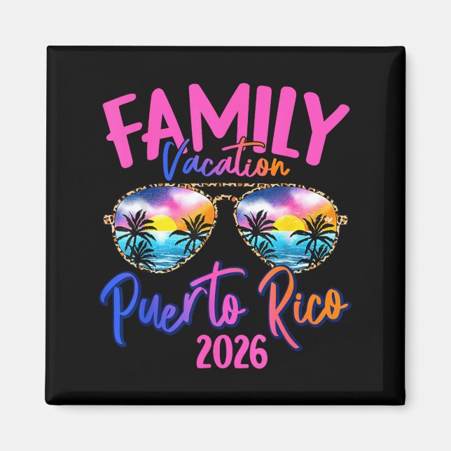 Aimant Puerto Rico Vacation 2026 Souvenir Matching Family (Devant)