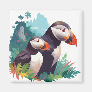 Aimant Puffin Vector Art Animal Dans La Nature Majestueus