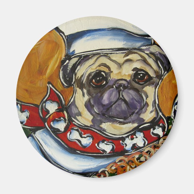 Aimant Pug Chef (Devant)
