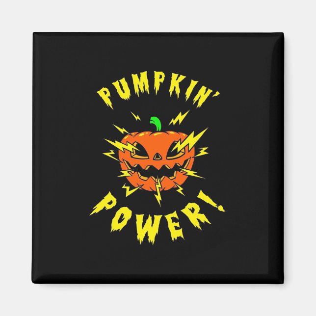 Aimant Puissance Citrouille d'Halloween (Devant)