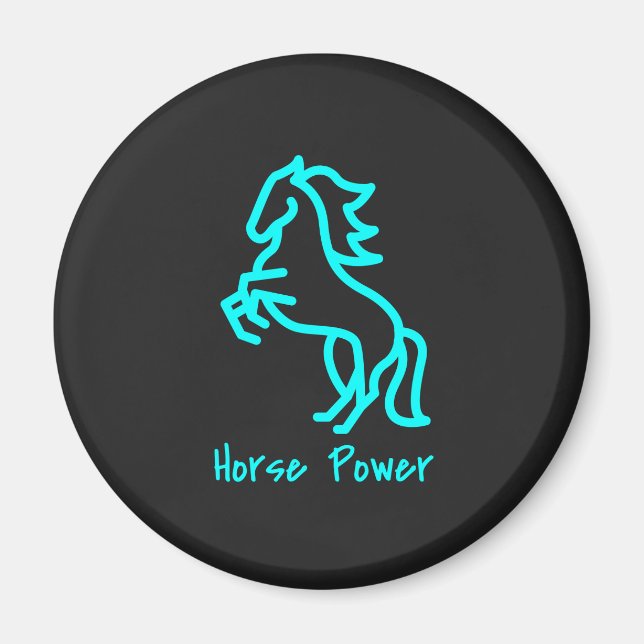 Aimant Puissance du cheval en bleu (Devant)
