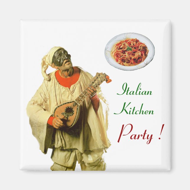 Aimant PULCINELLA ITALIAN KITCHEN PARTI, blanc (Devant)