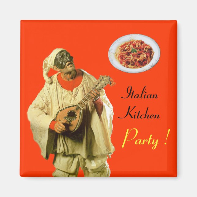 Aimant PULCINELLA ITALIAN KITCHEN PARTI, orange (Devant)