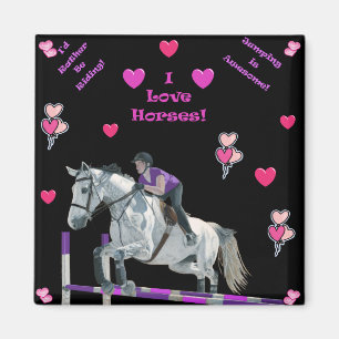 Aimant Pullover rose et pourpre de cheval