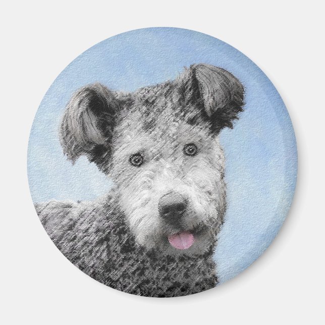 Aimant Pumi Peinture - Cute Original Chien Art (Devant)