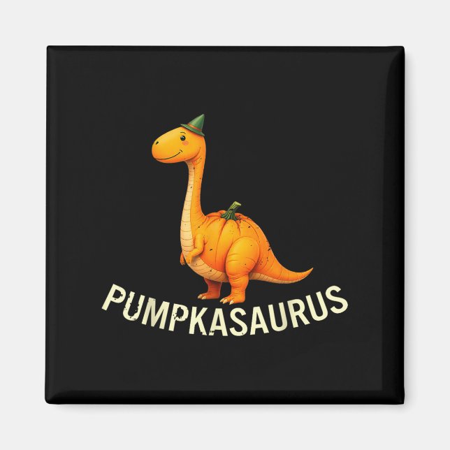 Aimant Pumpkasaurus Dinosaure En Costume Citrouille Hallo (Devant)